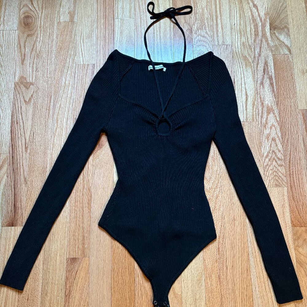 Abercrombie Black Front Tie Sweater Bodysuit